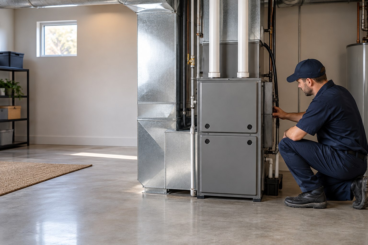 Illustration of furnace installation and replacement