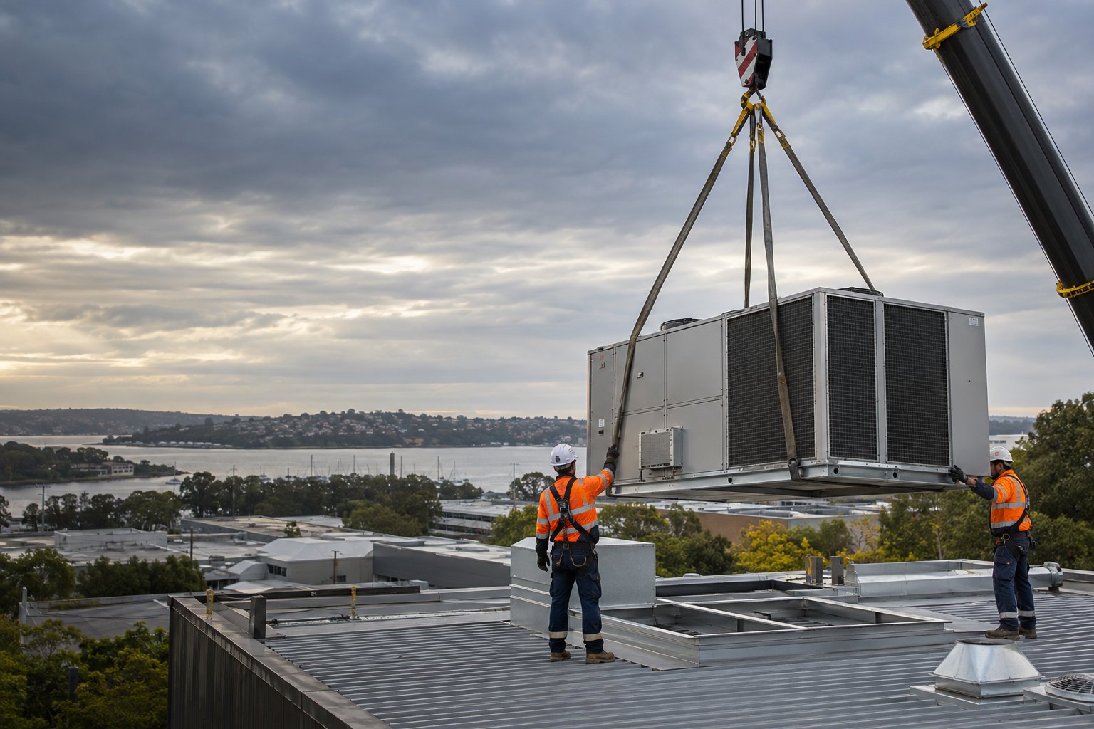 Commercial Air Conditioning technician at work in Roswell, GA